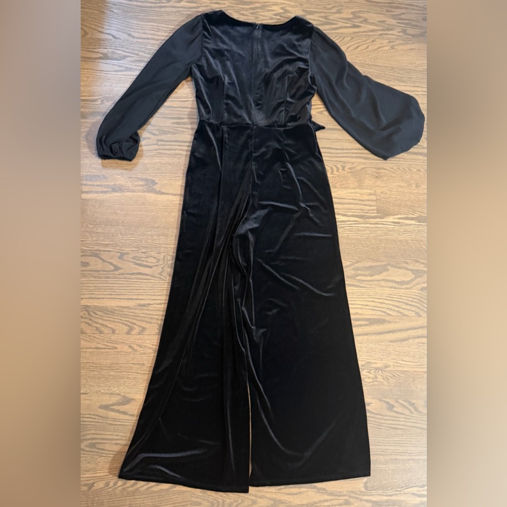 CeCe Black Velvet Jumpsuit - Picture 6 of 7